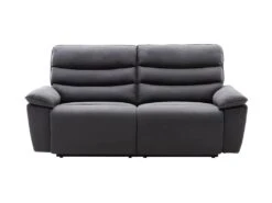 BLAKE Canape 3 Places Dont 2 Relax Electrique - Tissu Gris - L 206 X P 96 X H 100 Cm