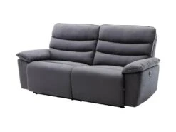 BLAKE Canape 3 Places Dont 2 Relax Electrique - Tissu Gris - L 206 X P 96 X H 100 Cm -Accueil-Canapé canape 12580045