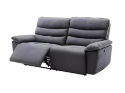 BLAKE Canape 3 Places Dont 2 Relax Electrique - Tissu Gris - L 206 X P 96 X H 100 Cm -Accueil-Canapé canape 12580047