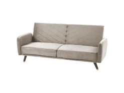 Canapé Convertible 3 Places En Velours Taupe SENJA -Accueil-Canapé canape 12594563