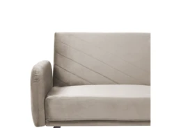 Canapé Convertible 3 Places En Velours Taupe SENJA -Accueil-Canapé canape 12594567