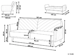 Canapé Convertible 3 Places En Velours Taupe SENJA -Accueil-Canapé canape 12594571
