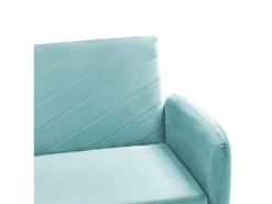 Canapé Convertible 3 Places En Velours Bleu Clair SENJA 10 Canapé Convertible 3 Places En Velours Bleu Clair SENJA -Accueil-Canapé canape 12594577