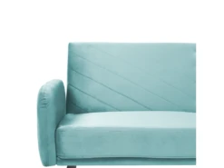 Canapé Convertible 3 Places En Velours Bleu Clair SENJA 11 Canapé Convertible 3 Places En Velours Bleu Clair SENJA -Accueil-Canapé canape 12594579