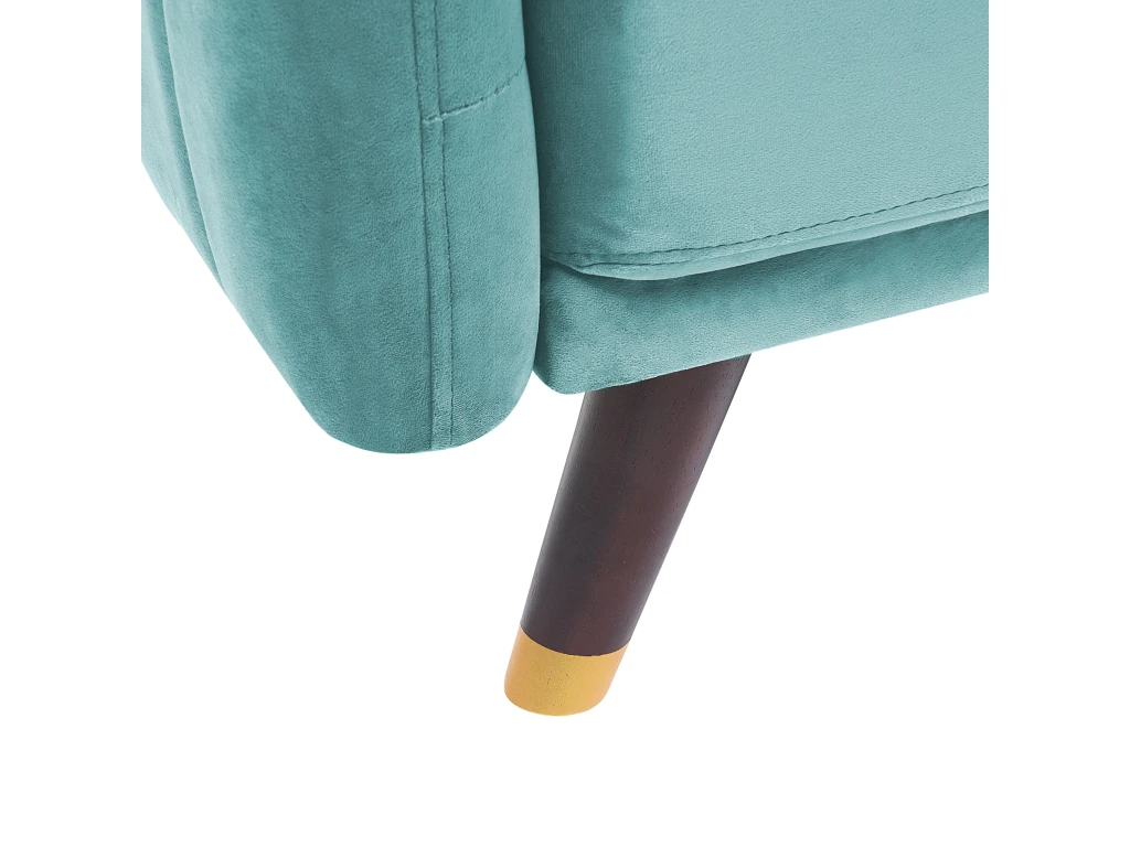 Canapé Convertible 3 Places En Velours Bleu Clair SENJA 7 Canapé Convertible 3 Places En Velours Bleu Clair SENJA – Image 5