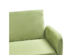 Canapé Convertible 3 Places En Velours Vert Olive SENJA -Accueil-Canapé canape 12594591