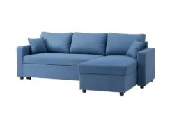 Canapé D'angle Gauche Convertible Grand Couchage + Coffre - Tissu Bleu- L 228 X P 148 X H 86 Cm - OWENS -Accueil-Canapé canape 12598905