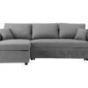 Canapé D'angle Convertible Grand Couchage + Coffre 3 Places Owens - Tissu Gris - L 228 X P 148 X H 86 Cm -Accueil-Canapé canape 12598911