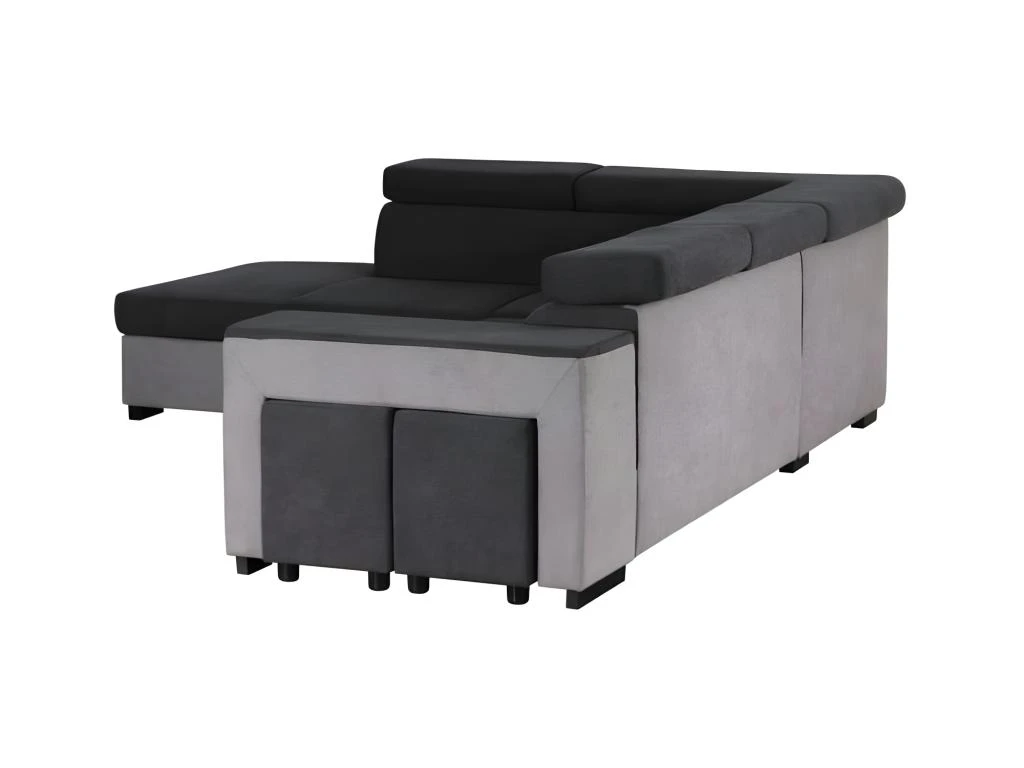ARMSTRONG Canape Dangle Gauche Convertible + Coffre 5 Places - Tissu Gris Clair Et Gris Fonce -L 271 X P 220 X H 77 Cm 7 ARMSTRONG Canape Dangle Gauche Convertible + Coffre 5 Places - Tissu Gris Clair Et Gris Fonce -L 271 X P 220 X H 77 Cm – Image 5