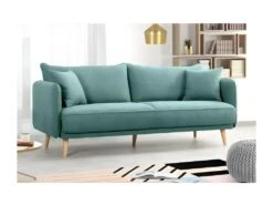 HEXAGONE - DAREN Canapé Fixe 3 Places - Tissu Bleu - L 207 X P 90 X H 88 Cm -Accueil-Canapé canape 12614415