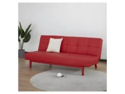 Banque Convertible 2 Places - Simili Rouge - L 178 X P 89 X H 78 Cm - JENNY -Accueil-Canapé canape 12657907