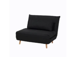 Banquette Convertible 1 Place En Tissu Noir SETTEN -Accueil-Canapé canape 12665465