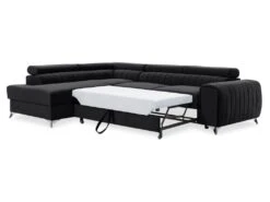 Canapé D'angle Gauche Convertible Isaac Velours Noir 10 Canapé D'angle Gauche Convertible Isaac Velours Noir -Accueil-Canapé canape 12693575
