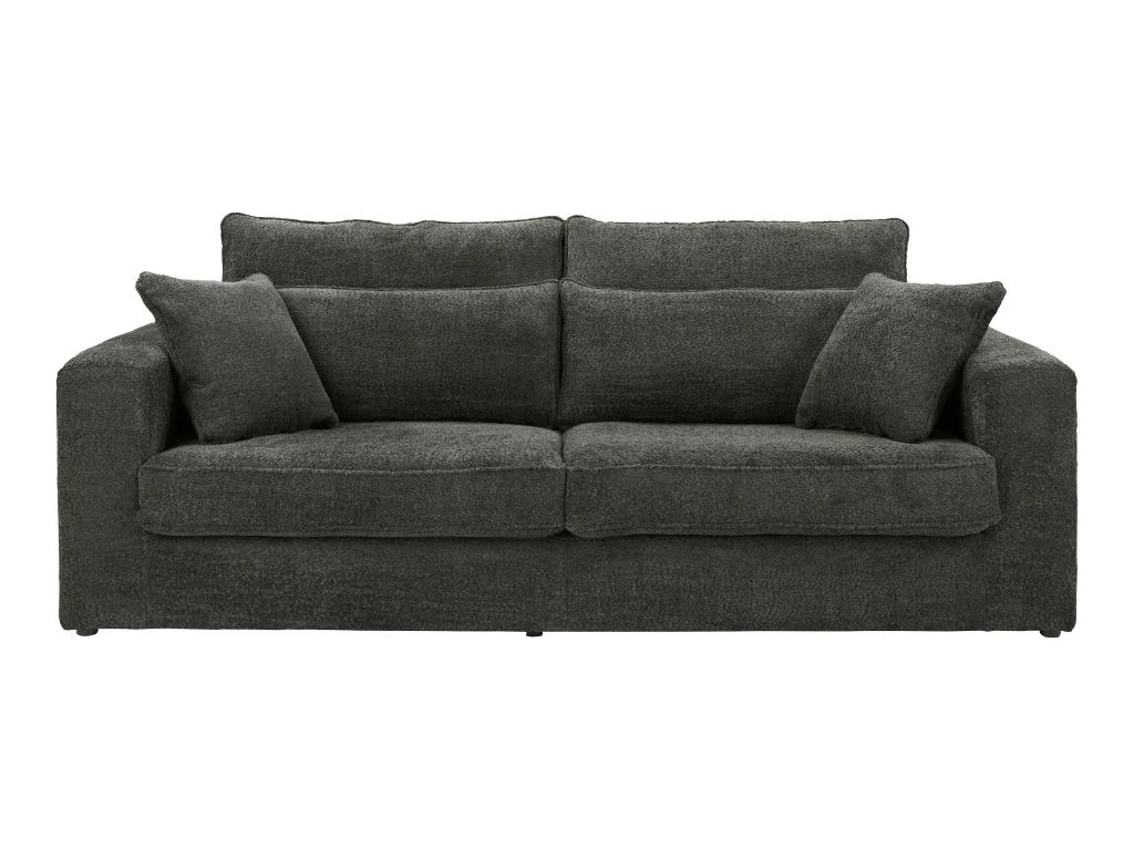 Canapé 3 Places En Tissu Bouclette Gris Anthracite MONDOVI 5 Canapé 3 Places En Tissu Bouclette Gris Anthracite MONDOVI – Image 3