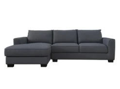 Canapé D'angle Gauche En Tissu Gris Anthracite ELAUNA -Accueil-Canapé canape 12701003