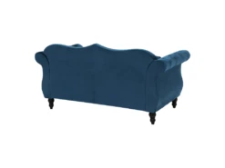 Canapé Chesterfield 3 Places En Velours Bleu SKIEN -Accueil-Canapé canape 12866317