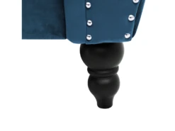 Canapé Chesterfield 3 Places En Velours Bleu SKIEN -Accueil-Canapé canape 12866323