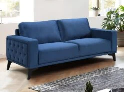 Canapé 3 Places En Velours Bleu Roi AZILIS -Accueil-Canapé canape 12872827