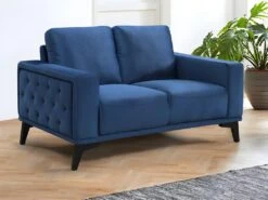 Canapé 2 Places En Velours Bleu Roi AZILIS -Accueil-Canapé canape 12873639