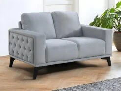 Canapés 3 Places Et 2 Places En Velours Gris Clair AZILIS -Accueil-Canapé canape 12873651