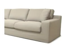 Hexagone - Canapé D'angle Fixe Gauche - Tissu Mastic - L 306 X P 190 X H 82 Cm - Street -Accueil-Canapé canape 12873723