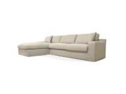 Hexagone - Canapé D'angle Fixe Gauche - Tissu Mastic - L 306 X P 190 X H 82 Cm - Street -Accueil-Canapé canape 12873725