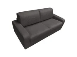 Canapé 3 Places Convertible Express En Velours Côtelé Gris Anthracite - Couchage 140 Cm - Matelas 14 Cm - BEVIS -Accueil-Canapé canape 12929349