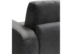 Canapé 3 Places Convertible Express En Velours Côtelé Gris Anthracite - Couchage 140 Cm - Matelas 14 Cm - BEVIS -Accueil-Canapé canape 12929351