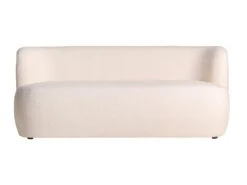 Canapé En Coton Bouclé Et Bois De Pin En Blanc 195x81x73 Cm