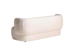 Canapé En Coton Bouclé Et Bois De Pin En Blanc 195x81x73 Cm -Accueil-Canapé canape 12974531