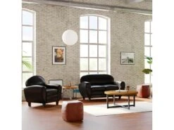 Canapé Club 2 Places Noir -Accueil-Canapé canape 12998309