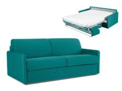 Canapé 4 Places Convertible Express En Tissu CALIFE - Turquoise - Couchage 160 Cm - Matelas 18 Cm -Accueil-Canapé canape 13016965