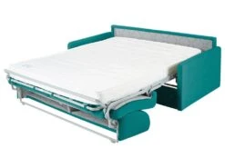 Canapé 4 Places Convertible Express En Tissu CALIFE - Turquoise - Couchage 160 Cm - Matelas 18 Cm -Accueil-Canapé canape 13016969