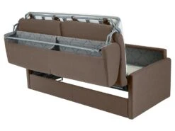 Canapé 4 Places Convertible Express En Tissu CALIFE - Marron- Couchage à Lattes Larges 160 Cm - Matelas 18 Cm -Accueil-Canapé canape 13017093