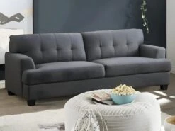 Canapé 3 Places En Tissu Gris Anthracite ROLLY -Accueil-Canapé canape 13071927