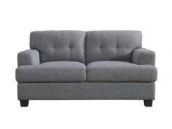 Canapé 2 Places En Tissu Gris Anthracite ROLLY -Accueil-Canapé canape 13072541