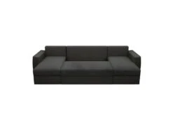 JAMES Canapé D'angle Panoramique Convertible 5 Places - Tissu Anthracite - L 298 X P 142 X H 85 Cm -Accueil-Canapé canape 13083075