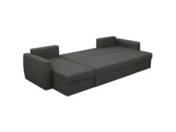 JAMES Canapé D'angle Panoramique Convertible 5 Places - Tissu Anthracite - L 298 X P 142 X H 85 Cm -Accueil-Canapé canape 13083077