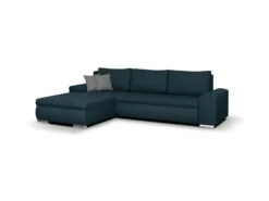 Canape Dangle Convertible Reversible + Coffre De Rangement - Tissu Bleu - L 289 X P 94/188 X H 88 Cm - INDIAN -Accueil-Canapé canape 13145435