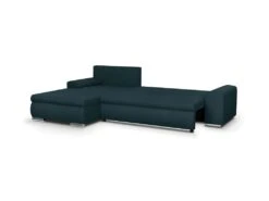 Canape Dangle Convertible Reversible + Coffre De Rangement - Tissu Bleu - L 289 X P 94/188 X H 88 Cm - INDIAN -Accueil-Canapé canape 13145437