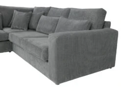 Grand Canapé D'angle Gauche En Velours Côtelé Gris MONDOVI -Accueil-Canapé canape 13178395