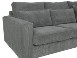 Grand Canapé D'angle Droit En Velours Côtelé Gris MONDOVI -Accueil-Canapé canape 13178413