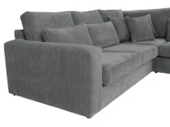 Grand Canapé D'angle Droit En Velours Côtelé Gris MONDOVI -Accueil-Canapé canape 13178421