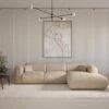 Grand Canapé D'angle Droit En Tissu Texturé Beige POGNI -Accueil-Canapé canape 13181565
