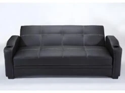 Canapé Convertible Clic Clac En Simili MIRELLA - Noir -Accueil-Canapé canape 13260