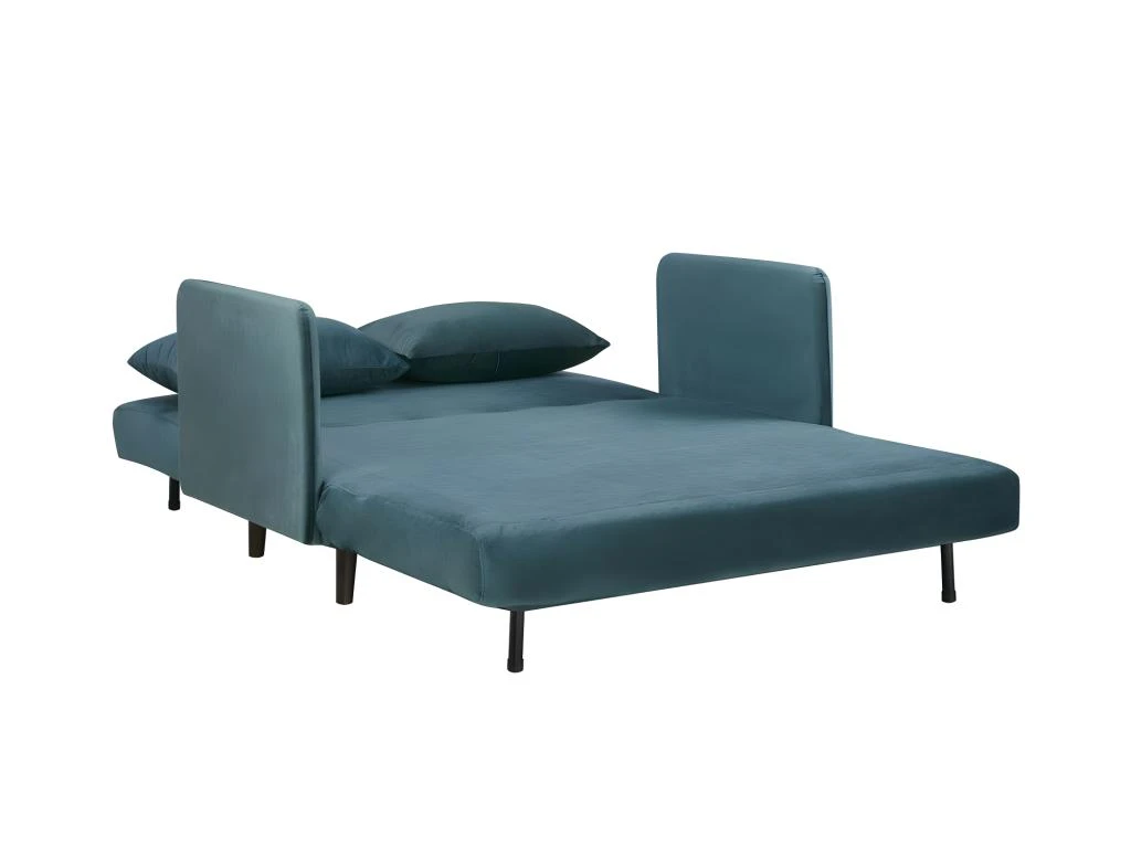 Belushi - Canapé Convertible 2 Places En Velours (L120cm) - Couleur - Bleu Canard 9 Belushi - Canapé Convertible 2 Places En Velours (L120cm) - Couleur - Bleu Canard – Image 7