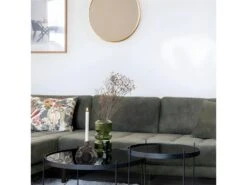 Lido - Canapé D'angle Gauche En Tissu Pieds Noirs L290cm - Couleur - Vert Olive -Accueil-Canapé canape 13285537