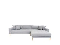 Lido - Canapé D'angle Droit En Tissu L290cm - Couleur - Gris Clair