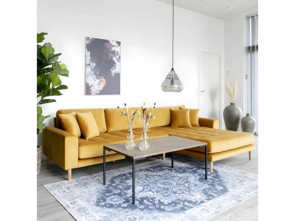 Lido - Canapé D'angle Droit En Velours L290cm - Couleur - Jaune Moutarde 4 Lido - Canapé D'angle Droit En Velours L290cm - Couleur - Jaune Moutarde – Image 2