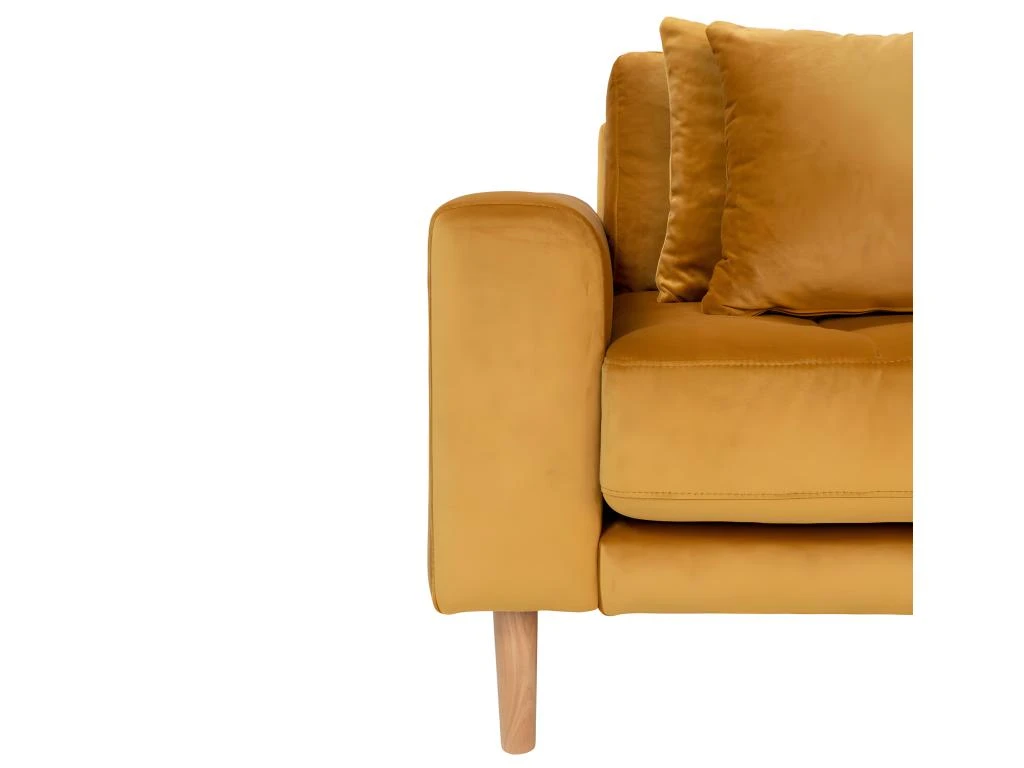 Lido - Canapé D'angle Droit En Velours L290cm - Couleur - Jaune Moutarde 6 Lido - Canapé D'angle Droit En Velours L290cm - Couleur - Jaune Moutarde – Image 4